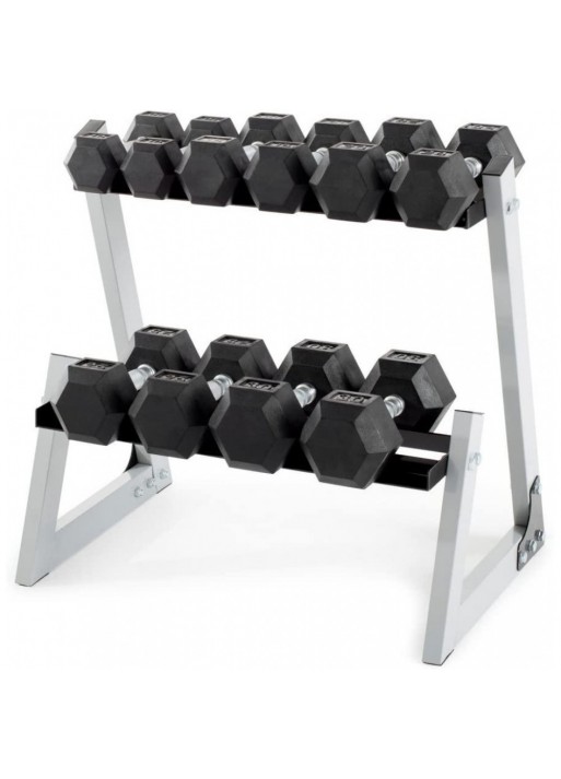 Weider 200 Lb. Rubber Hex Dumbbell Set With Rack