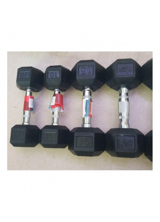 Complete Rubber Dumbbell Set 10-20 Lbs (10,15,20 Pairs)